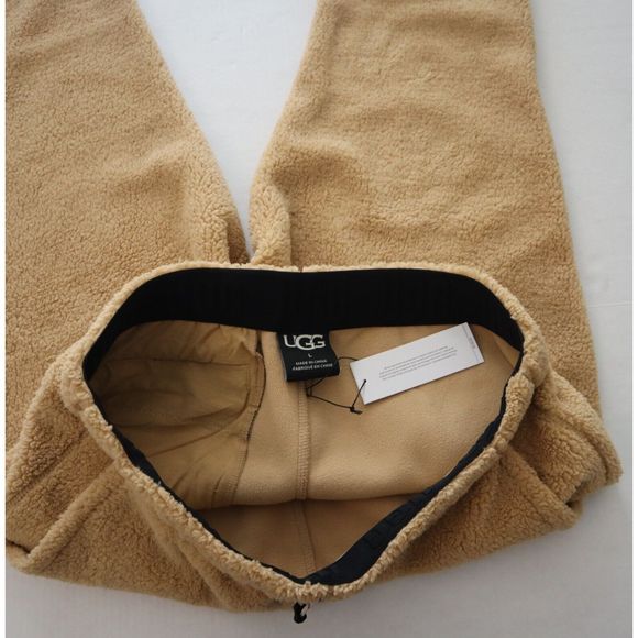UGG 1135731 Men's Sz Large Beige Dilan Plush Sherpa Fleece Jogger Pants $128 - Picture 3 of 13